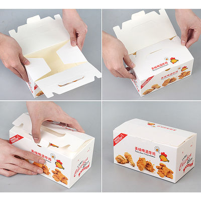 Faltbare Wegwerf-kundenspezifische 400gsm Verpacken- der Lebensmittelkästen Fried Chicken