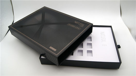 Personifizierte schwarze weiße kosmetische Fach-Geschenkboxen mit EVA Tray