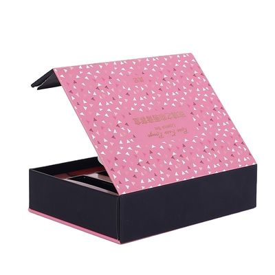 Personifizierte Folien-Geschenk-Verpackung CMYK rosa Goldpackt magnetischen Deckel ein