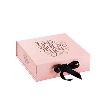 Geschenk-Verpackungs-Kästen CMYK rosa mit Band