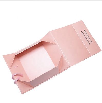 Formte faltbares Verpackenkasten-Buch der rosa steife Luxuspappe1000g