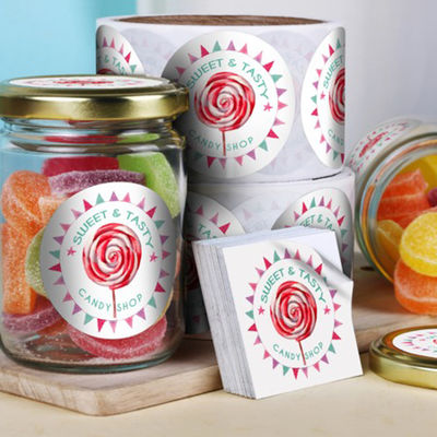 Drucken Sie eigene klebende Aufkleber-Rolle Logo Products Packages Vinyls BOPP