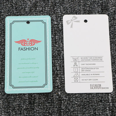 Rechteck prägeartige Pappe Debossed Logo Recycled Hang Tag 300gsm