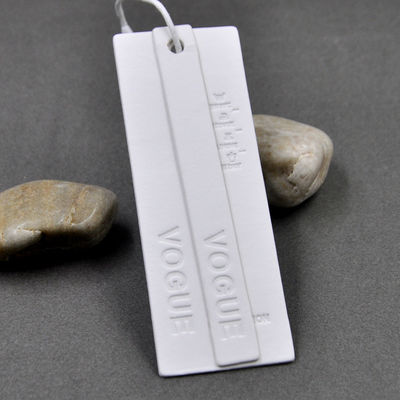 Prägeartiges Marke Eco PVC waschbarer kundenspezifischer Hang Tags For Clothing