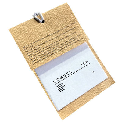 Gewölbte Kleidung schillernder personifizierter PapierHang Tag With String