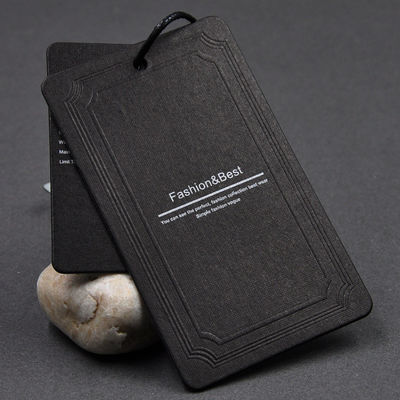 Gestrichenes Papier kundenspezifischer Hang Tag Black White Print der Taschen-Schuh-350gsm