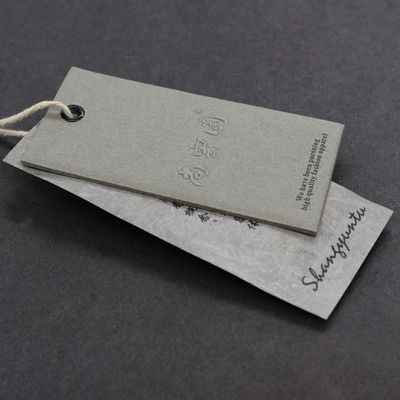 Kraftpapier kundenspezifischer Hang Tags With String Debossed-Logo-350g