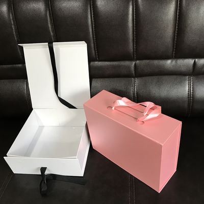 Zusammenklappbare Geschenkbox der Geburtstags-magnetische Falten-CMYK PMS mit Band