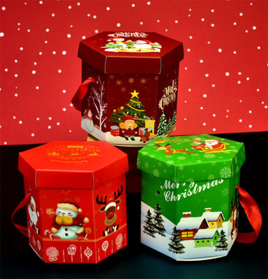 Weihnachtsgeschenk CMYK Eco freundliche Süßigkeits-Verpackenkasten mit Griff